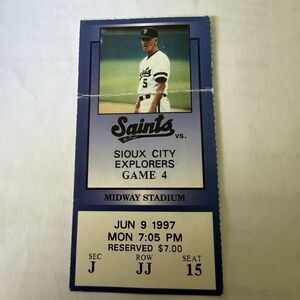 St Paul Saints 1997 Ticket Stub MiLB Baseball Sioux City Explorer Midway Stadium